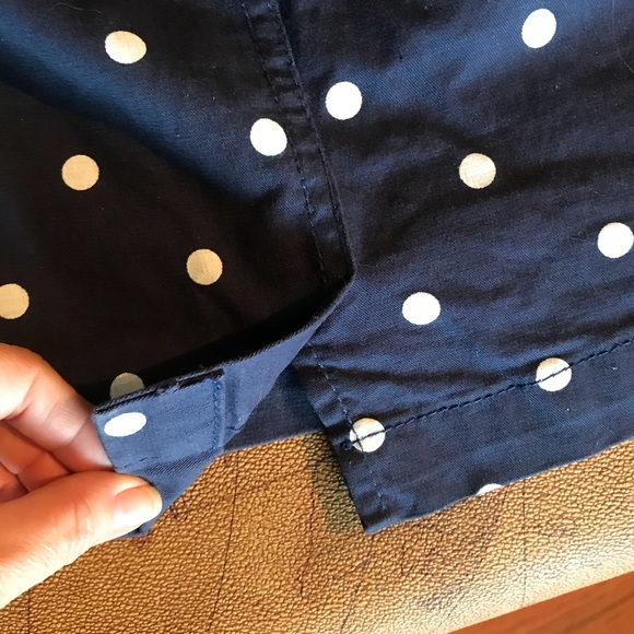 Polkadot Skirt Button Up Navy Blue - Picture 8 of 8